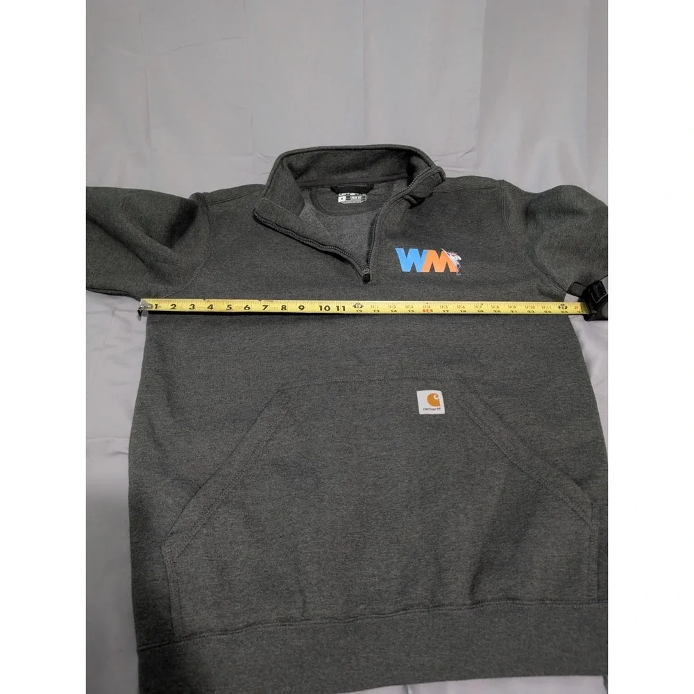 Carhartt Grey Quarter Zip Sweatshirt Pullover Med. Heavyweight Loose Fit WM Logo